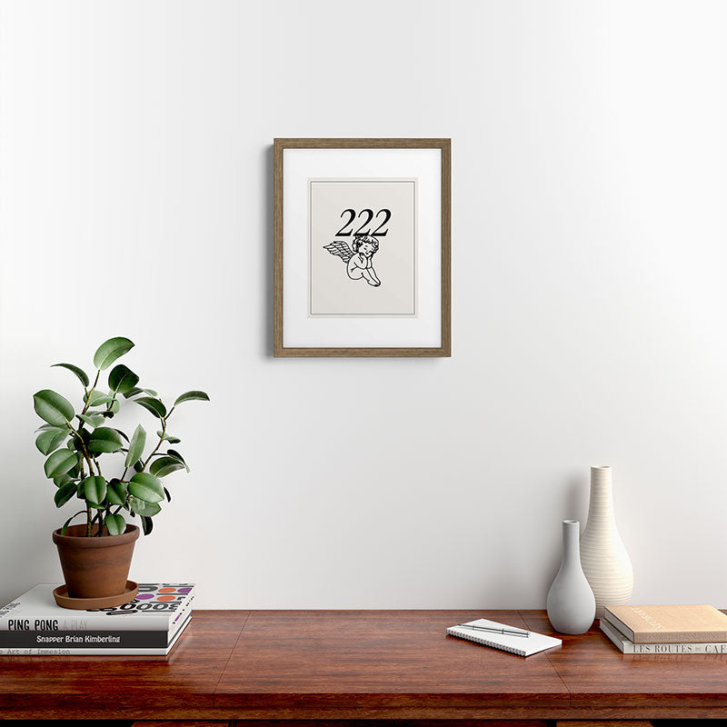 222 Angel Number Poster Framed Art Print