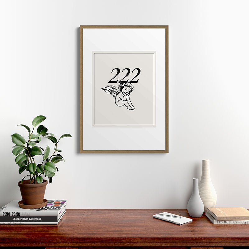 222 Angel Number Poster Framed Art Print