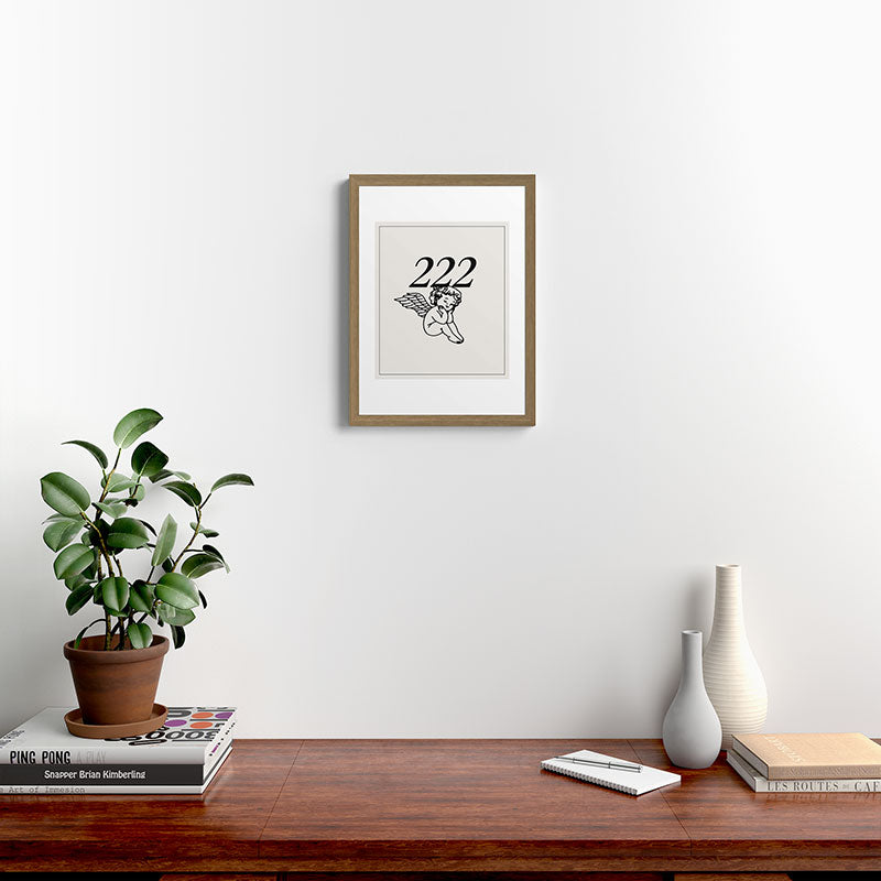 222 Angel Number Poster Framed Art Print