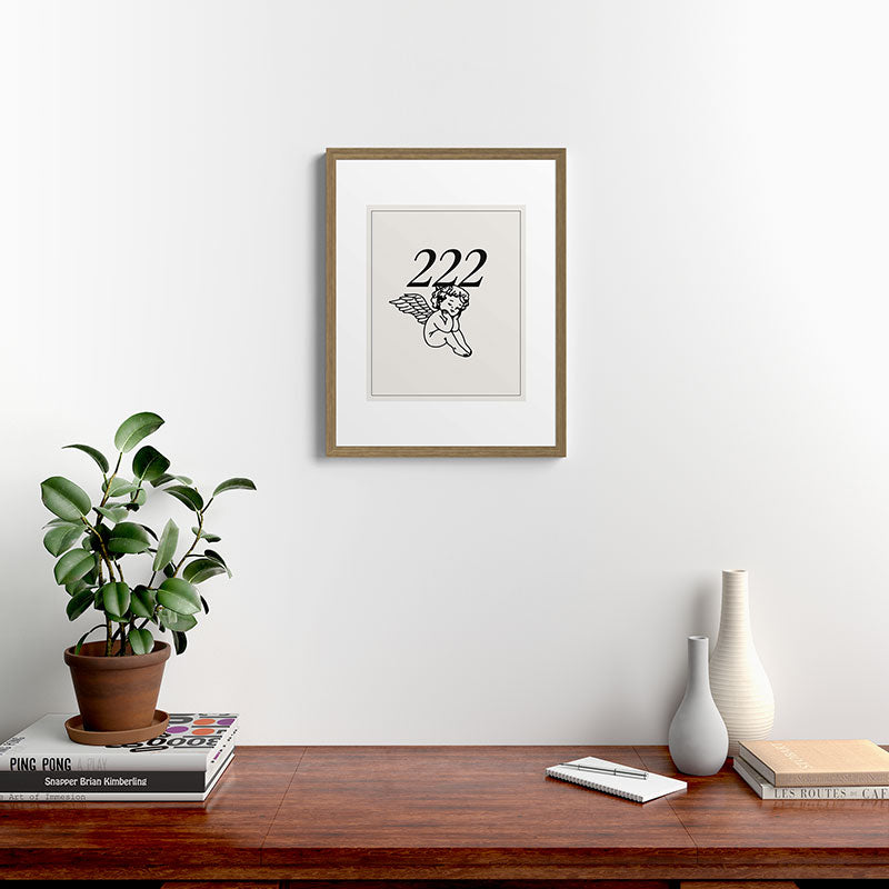 222 Angel Number Poster Framed Art Print