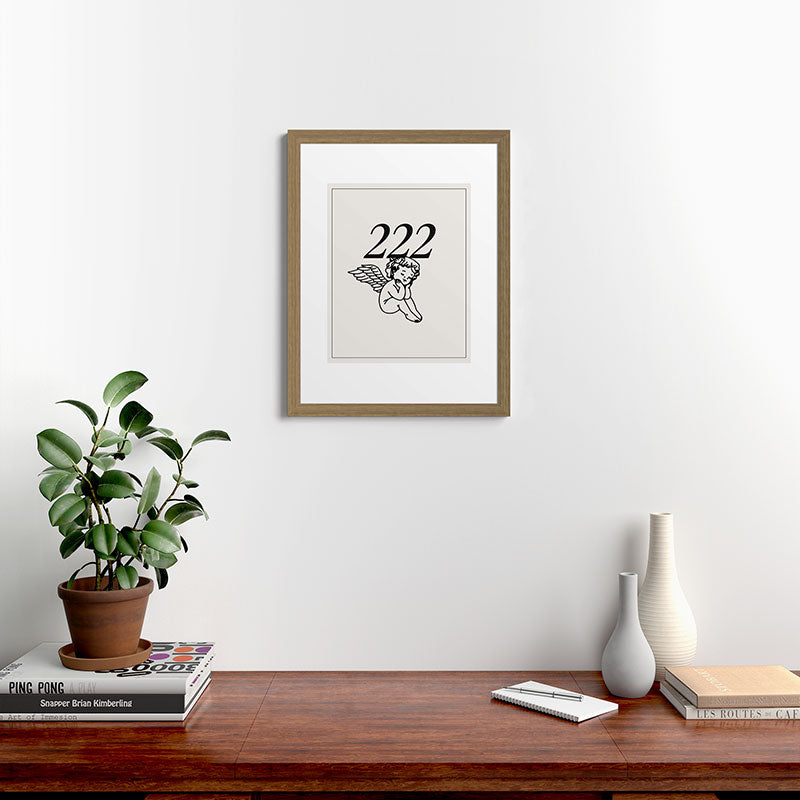 222 Angel Number Poster Framed Art Print