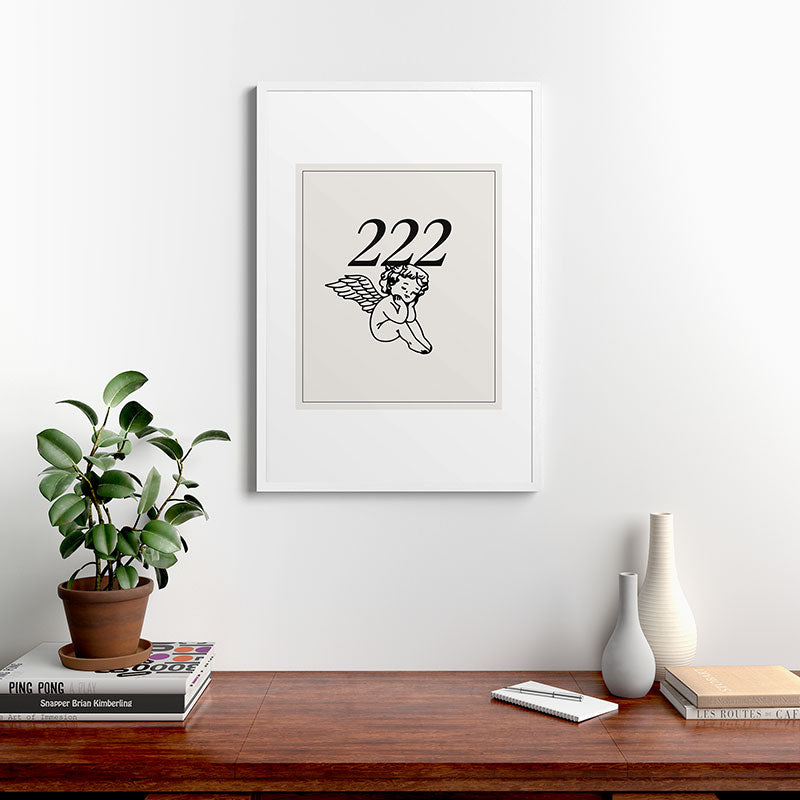 222 Angel Number Poster Framed Art Print