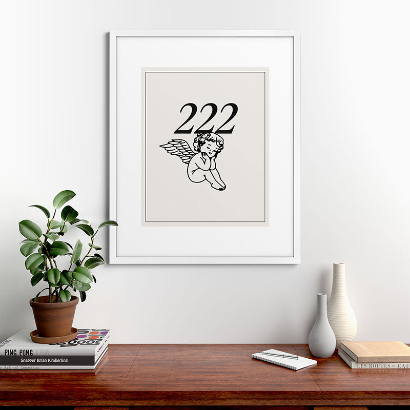 222 Angel Number Poster Framed Art Print