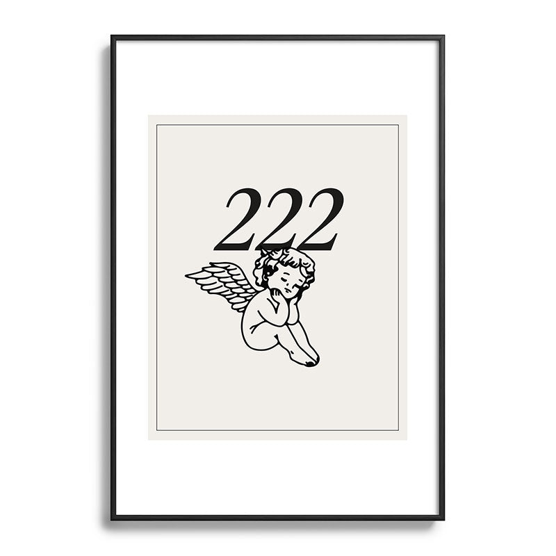 222 Angel Number Poster Framed Art Print