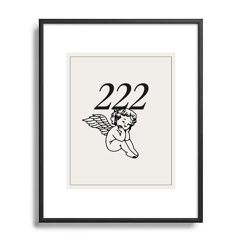 222 Angel Number Poster Framed Art Print
