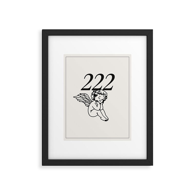 222 Angel Number Poster Framed Art Print