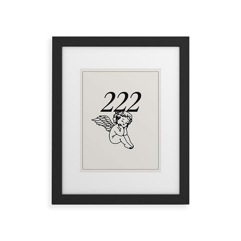 222 Angel Number Poster Framed Art Print