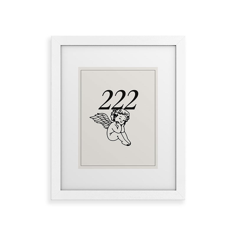222 Angel Number Poster Framed Art Print