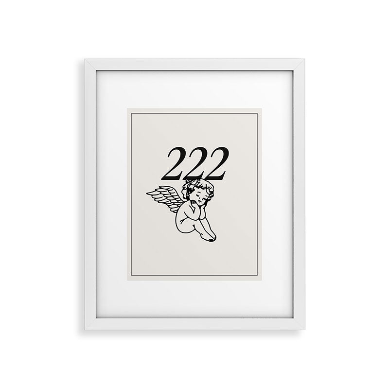 222 Angel Number Poster Framed Art Print
