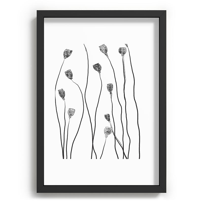 A group of poppy heads Framed Art Print