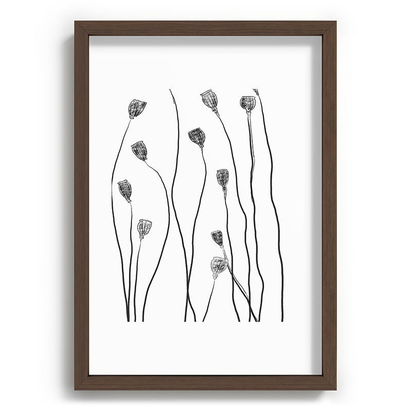 A group of poppy heads Framed Art Print