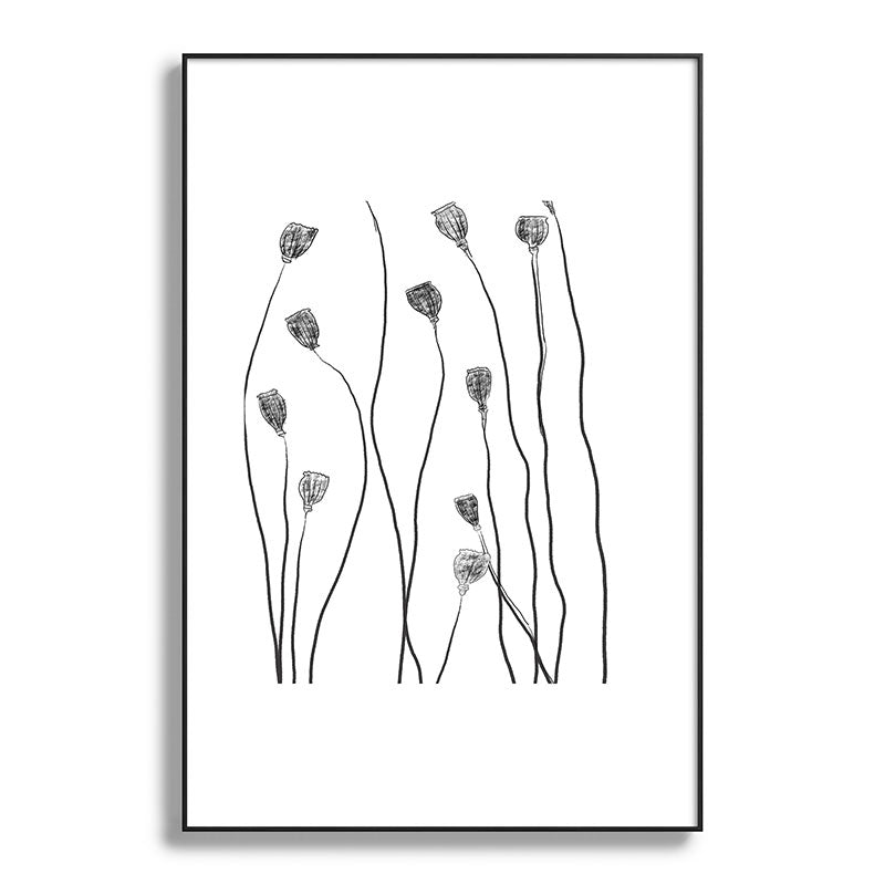 A group of poppy heads Framed Art Print
