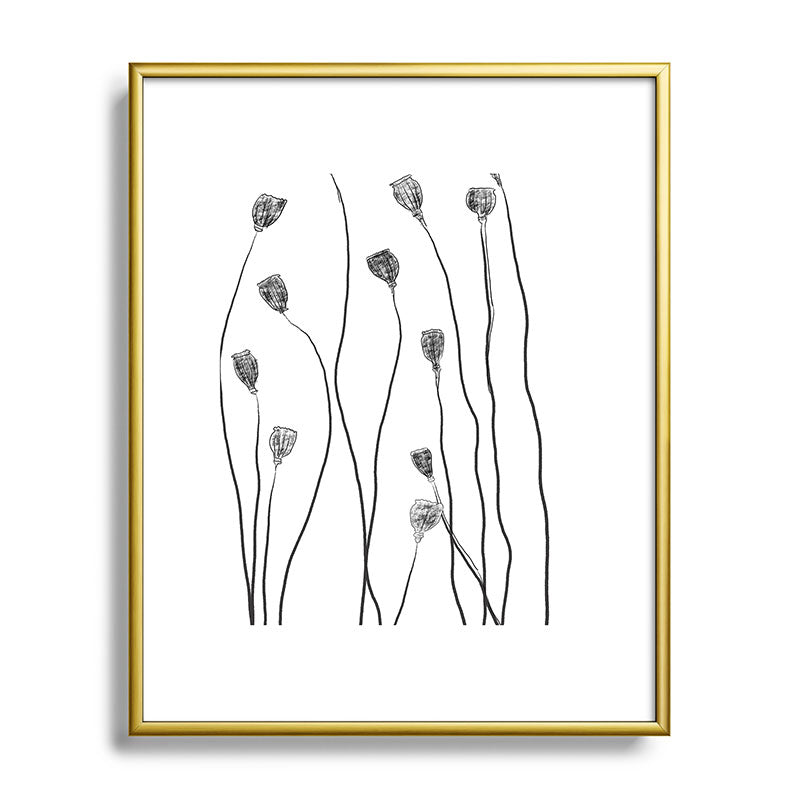 A group of poppy heads Framed Art Print