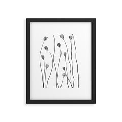 A group of poppy heads Framed Art Print