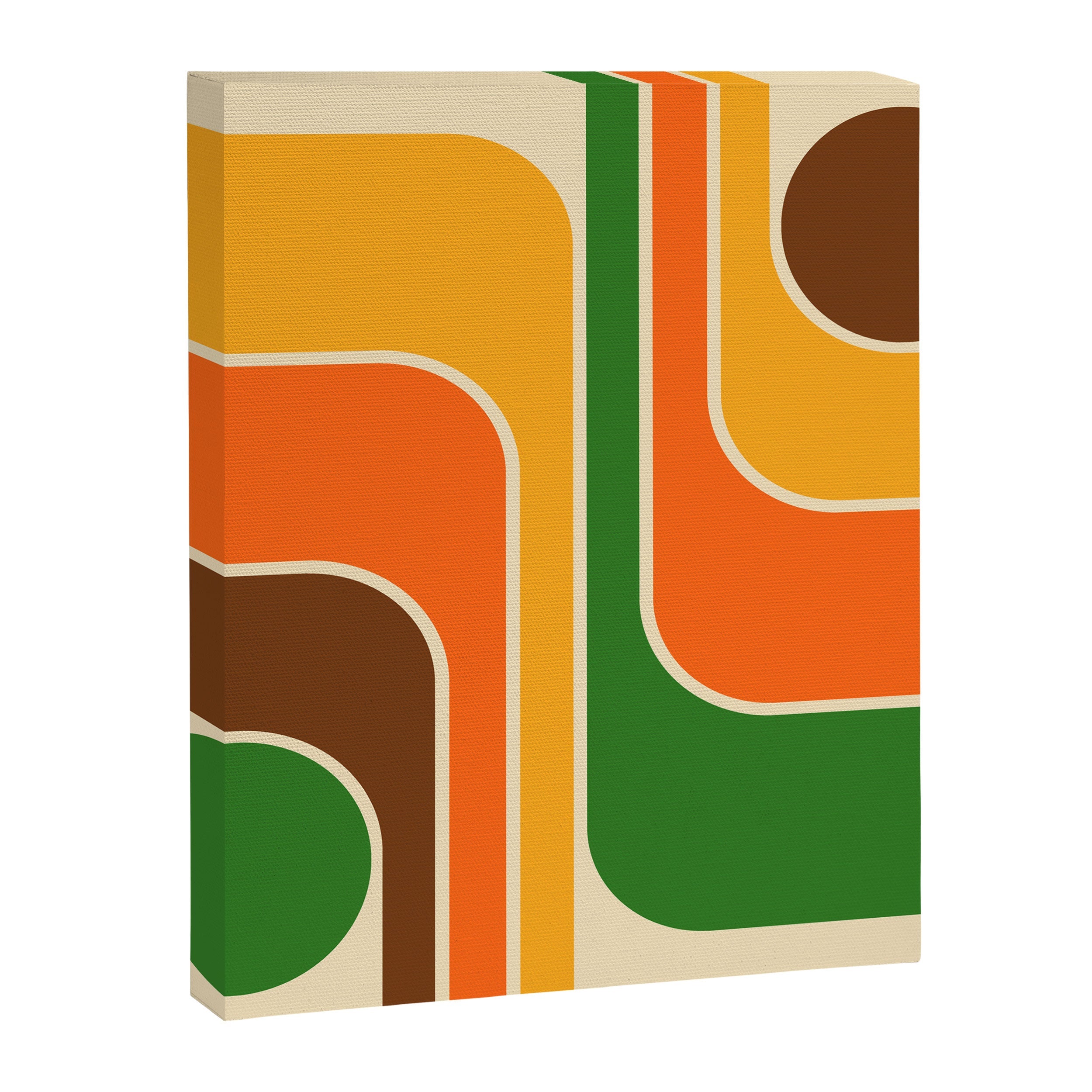 1970s Retro Vintage Style Geometric Design 743 Scandi Canvas Print