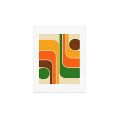 1970s Retro Vintage Style Geometric Design 743 Scandi Art Print