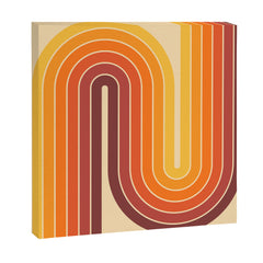 70s Retro Vintage Style Geometric Design 371 Autumn Canvas Print