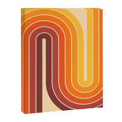 70s Retro Vintage Style Geometric Design 371 Autumn Canvas Print
