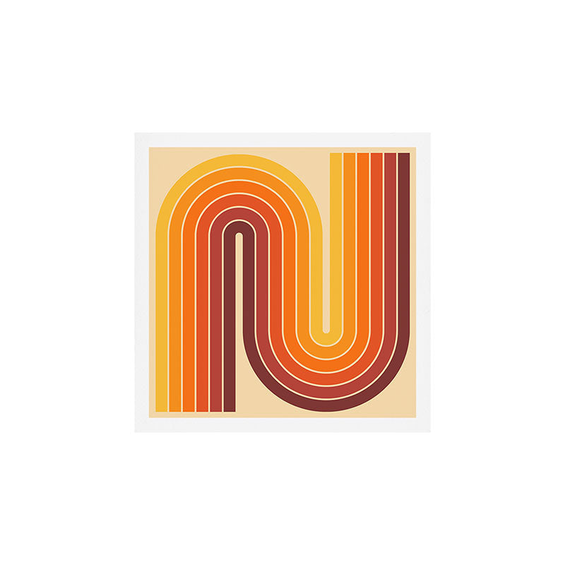 70s Retro Vintage Style Geometric Design 371 Autumn Art Print