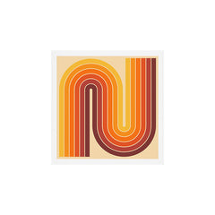 70s Retro Vintage Style Geometric Design 371 Autumn Art Print