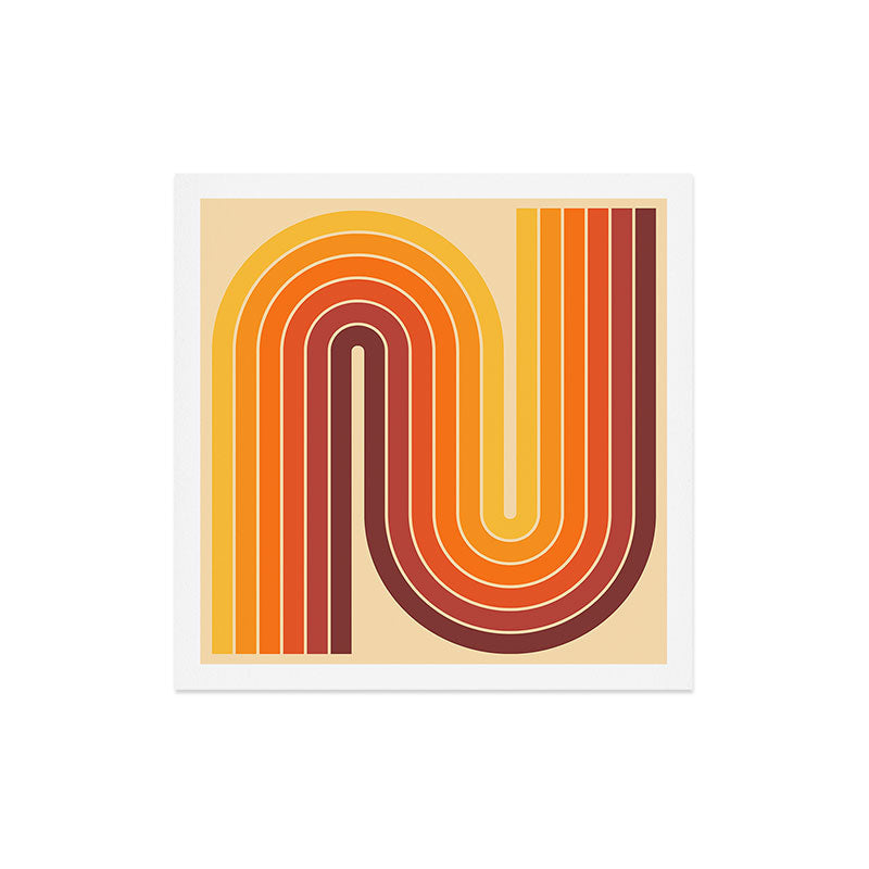 70s Retro Vintage Style Geometric Design 371 Autumn Art Print