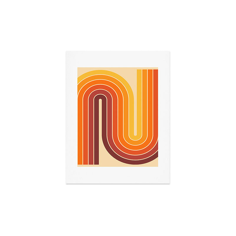 70s Retro Vintage Style Geometric Design 371 Autumn Art Print
