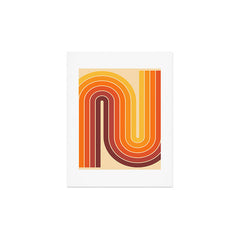 70s Retro Vintage Style Geometric Design 371 Autumn Art Print