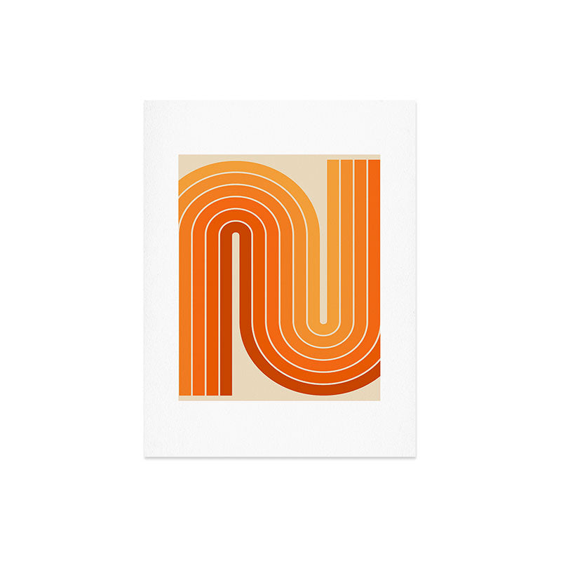 70s Retro Vintage Style Minimal Design 553 Art Print