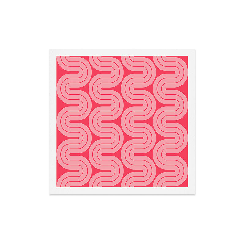 70s Throwback Wavy Stripes Pattern Art Print
