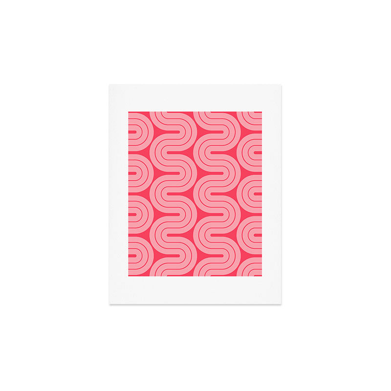 70s Throwback Wavy Stripes Pattern Art Print