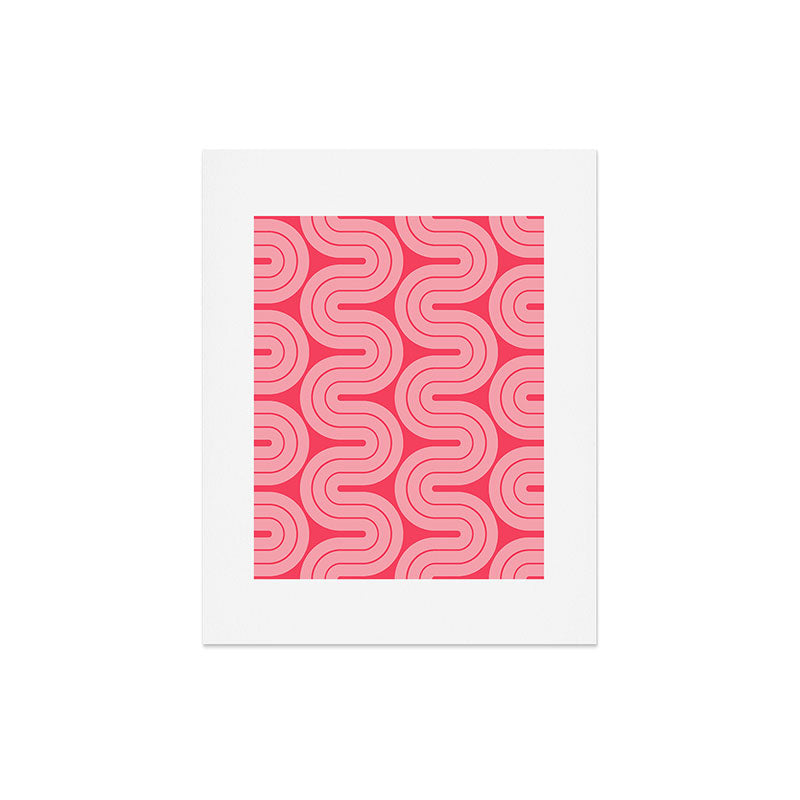 70s Throwback Wavy Stripes Pattern Art Print