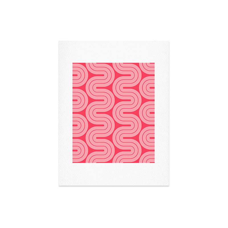 70s Throwback Wavy Stripes Pattern Art Print