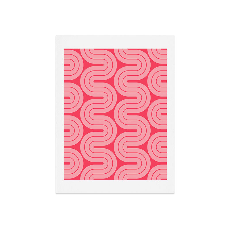 70s Throwback Wavy Stripes Pattern Art Print