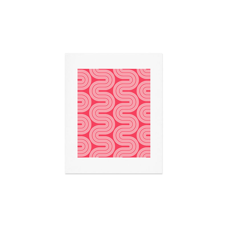 70s Throwback Wavy Stripes Pattern Art Print