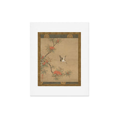 16th Century Japanese Bird and Peony Edo Era Painting Art Print