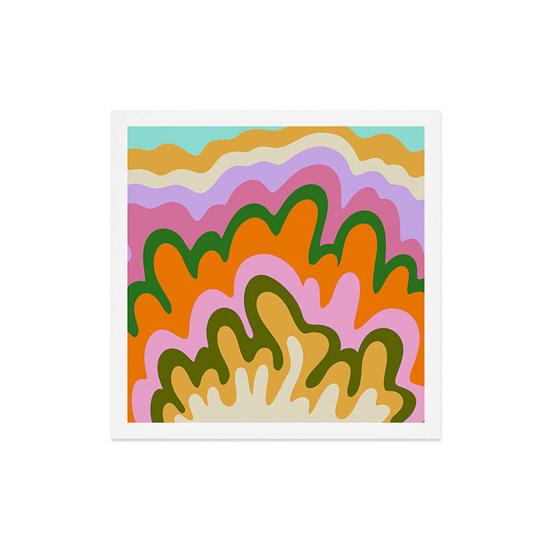 70s Hippie Retro Abstract Colorful Explosion Art Print