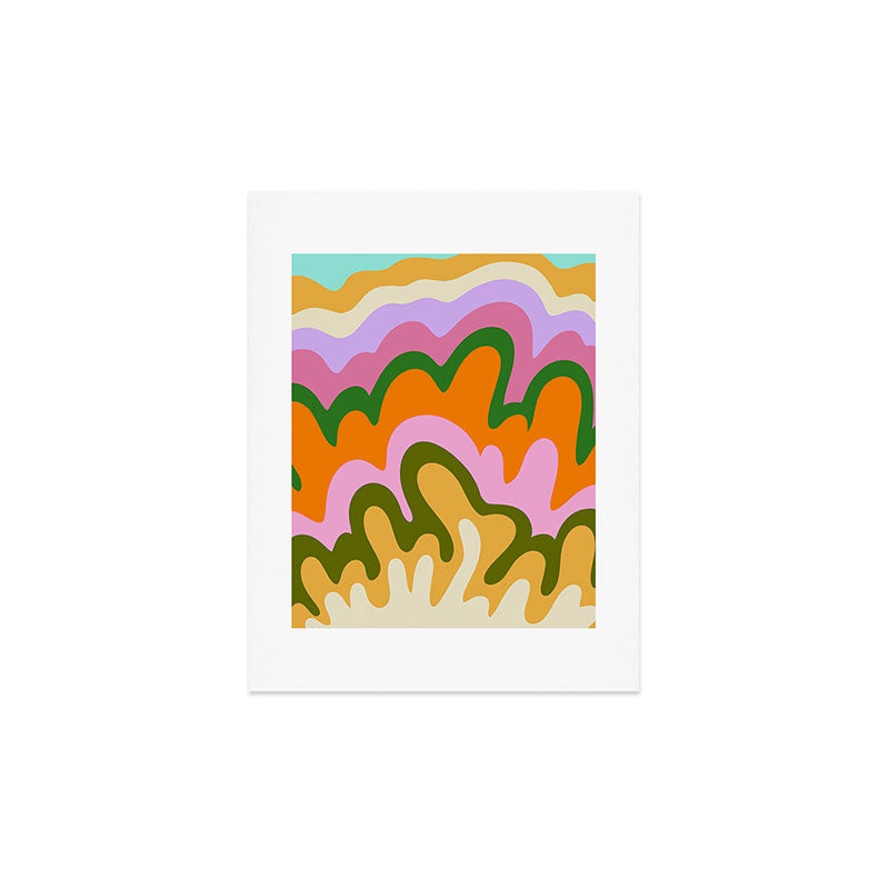 70s Hippie Retro Abstract Colorful Explosion Art Print