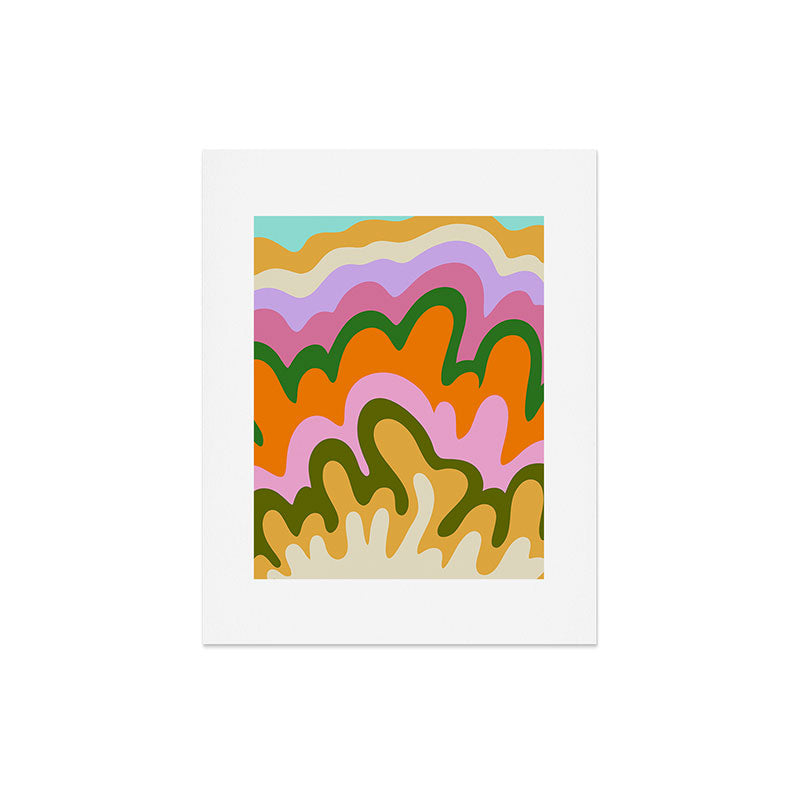70s Hippie Retro Abstract Colorful Explosion Art Print