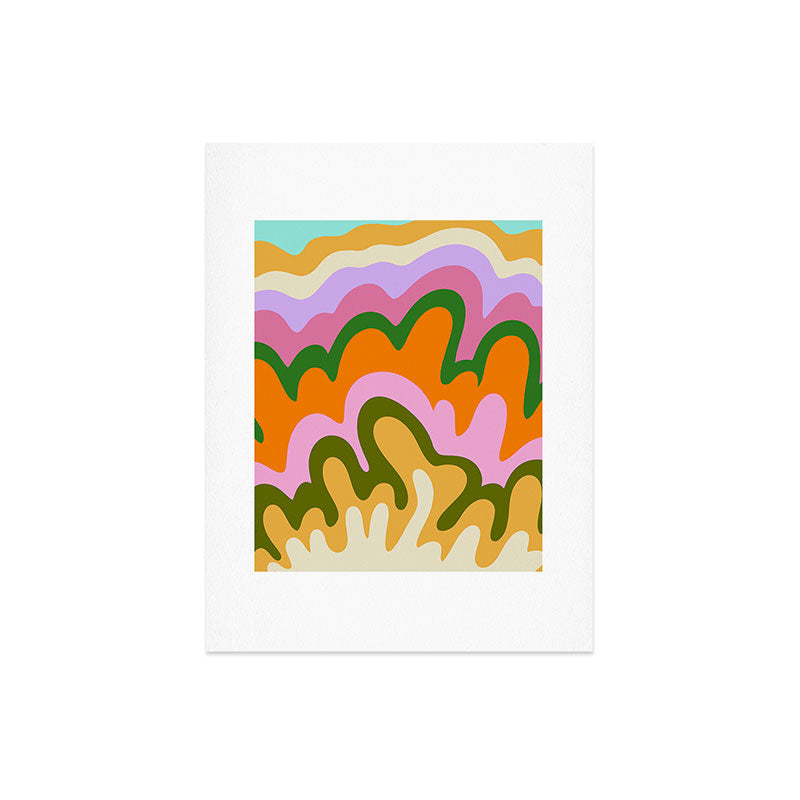 70s Hippie Retro Abstract Colorful Explosion Art Print