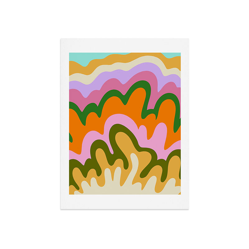 70s Hippie Retro Abstract Colorful Explosion Art Print