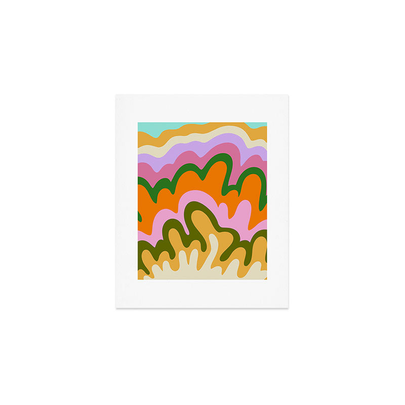 70s Hippie Retro Abstract Colorful Explosion Art Print