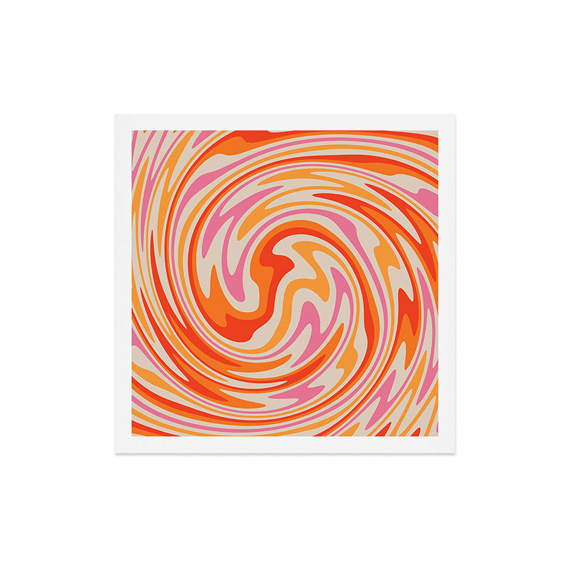 70s Retro Swirl Color Abstract Art Print