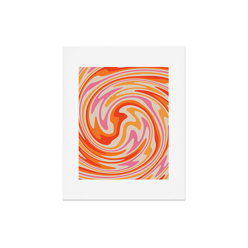 70s Retro Swirl Color Abstract Art Print