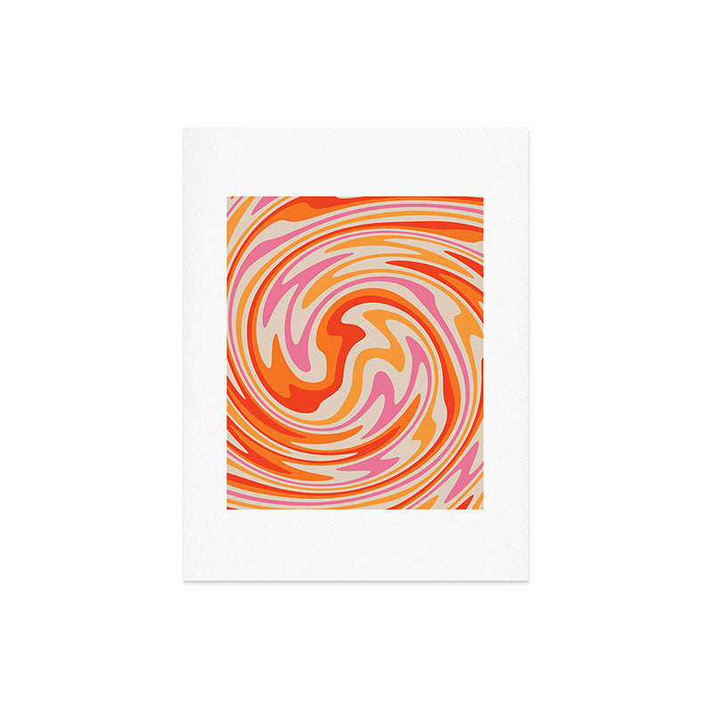 70s Retro Swirl Color Abstract Art Print