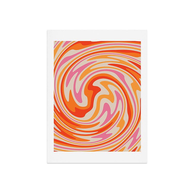 70s Retro Swirl Color Abstract Art Print