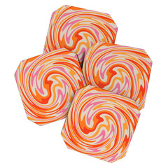 70s Retro Swirl Color Abstract Coaster