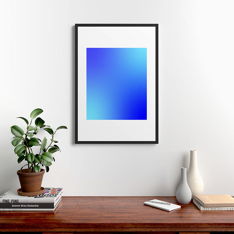 16 Blue Gradient 220506 Aura Ombre Valourine Digital Minimalist Art Framed Art Print