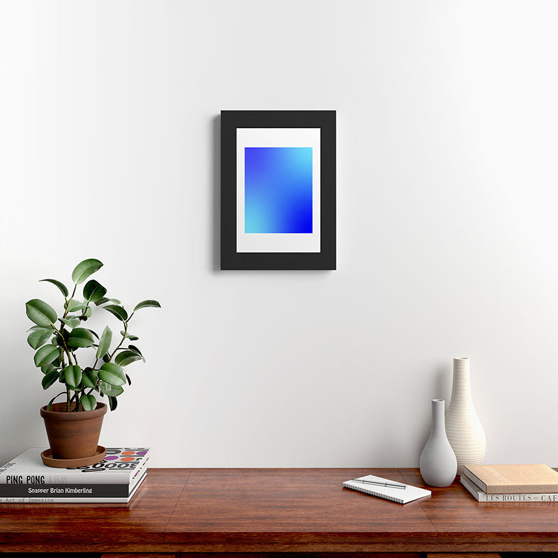 16 Blue Gradient 220506 Aura Ombre Valourine Digital Minimalist Art Framed Art Print
