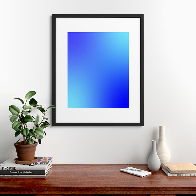 16 Blue Gradient 220506 Aura Ombre Valourine Digital Minimalist Art Framed Art Print