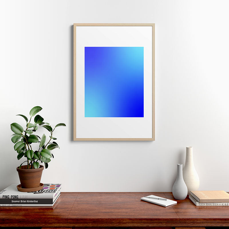 16 Blue Gradient 220506 Aura Ombre Valourine Digital Minimalist Art Framed Art Print